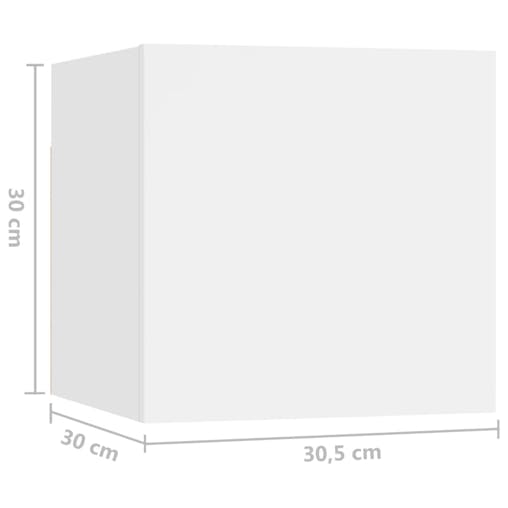 NNEVL Bedside Cabinets 2 pcs White 30.5x30x30 cm Chipboard