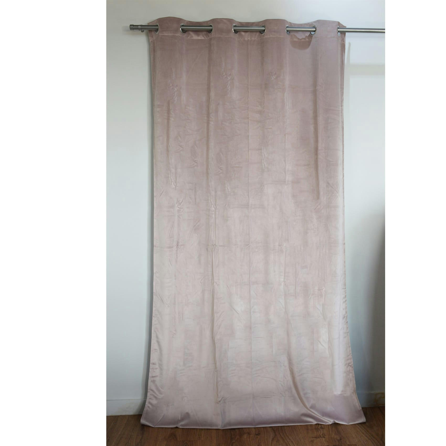 - Rideau en velours occultant polyester rose clair 140x260 cm
