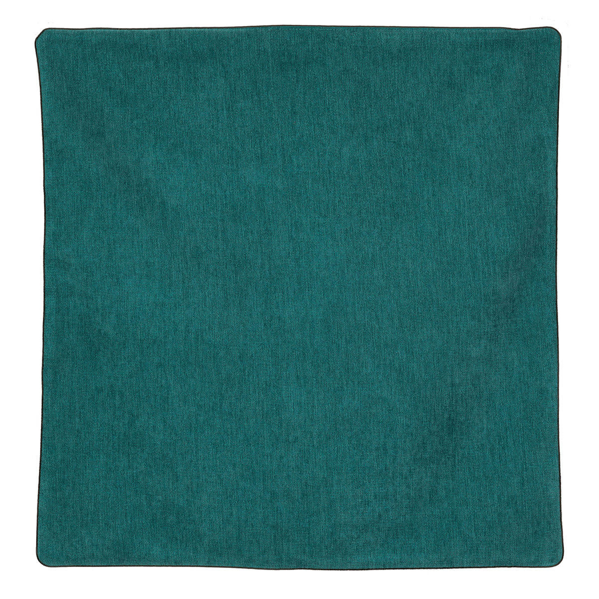 ALASKA - Housse de coussin passepoilée effet velours vert foncé 60 x 60
