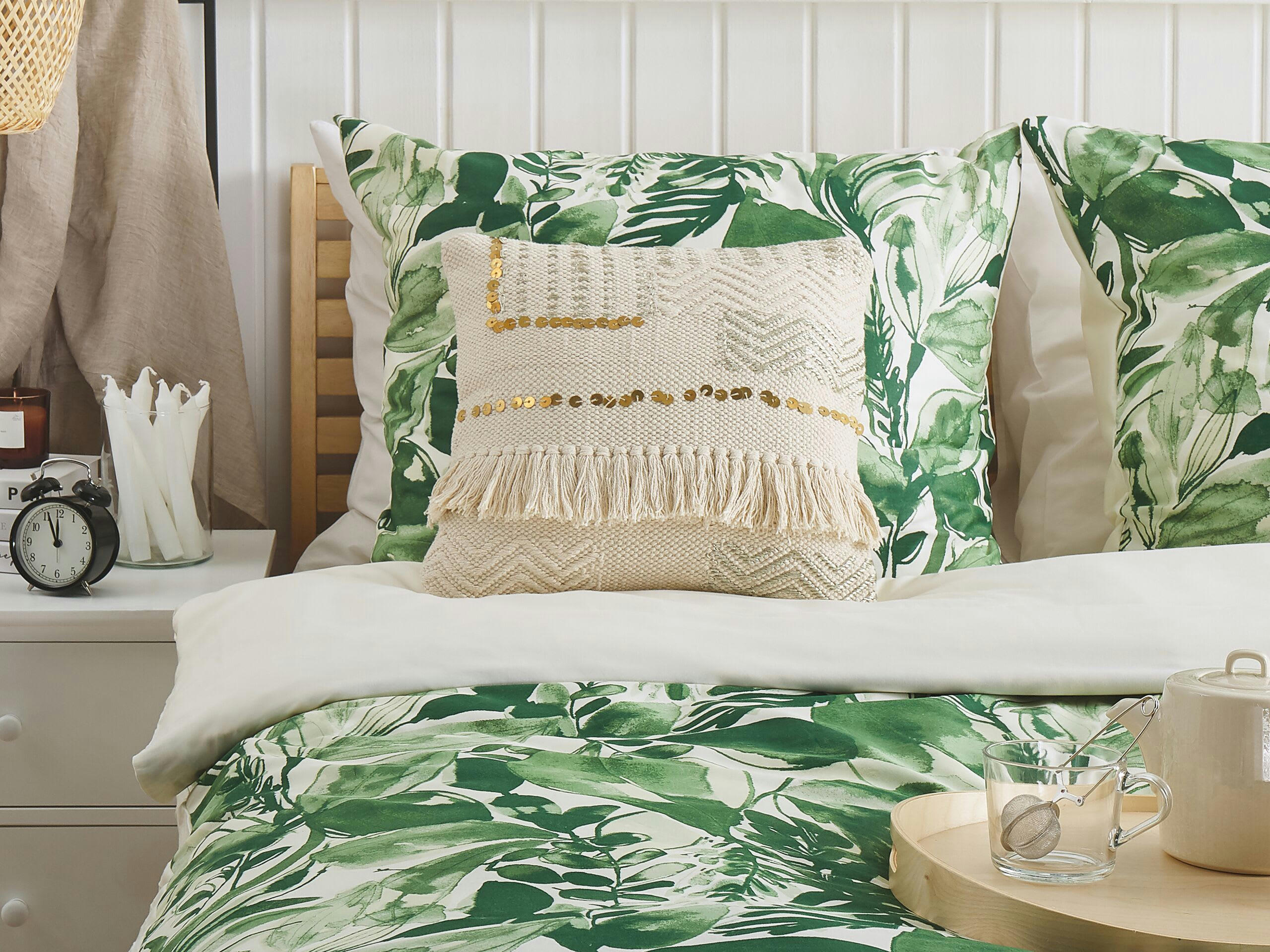 VAYALI - Coussin décoratif en tissu beige 45x10cm