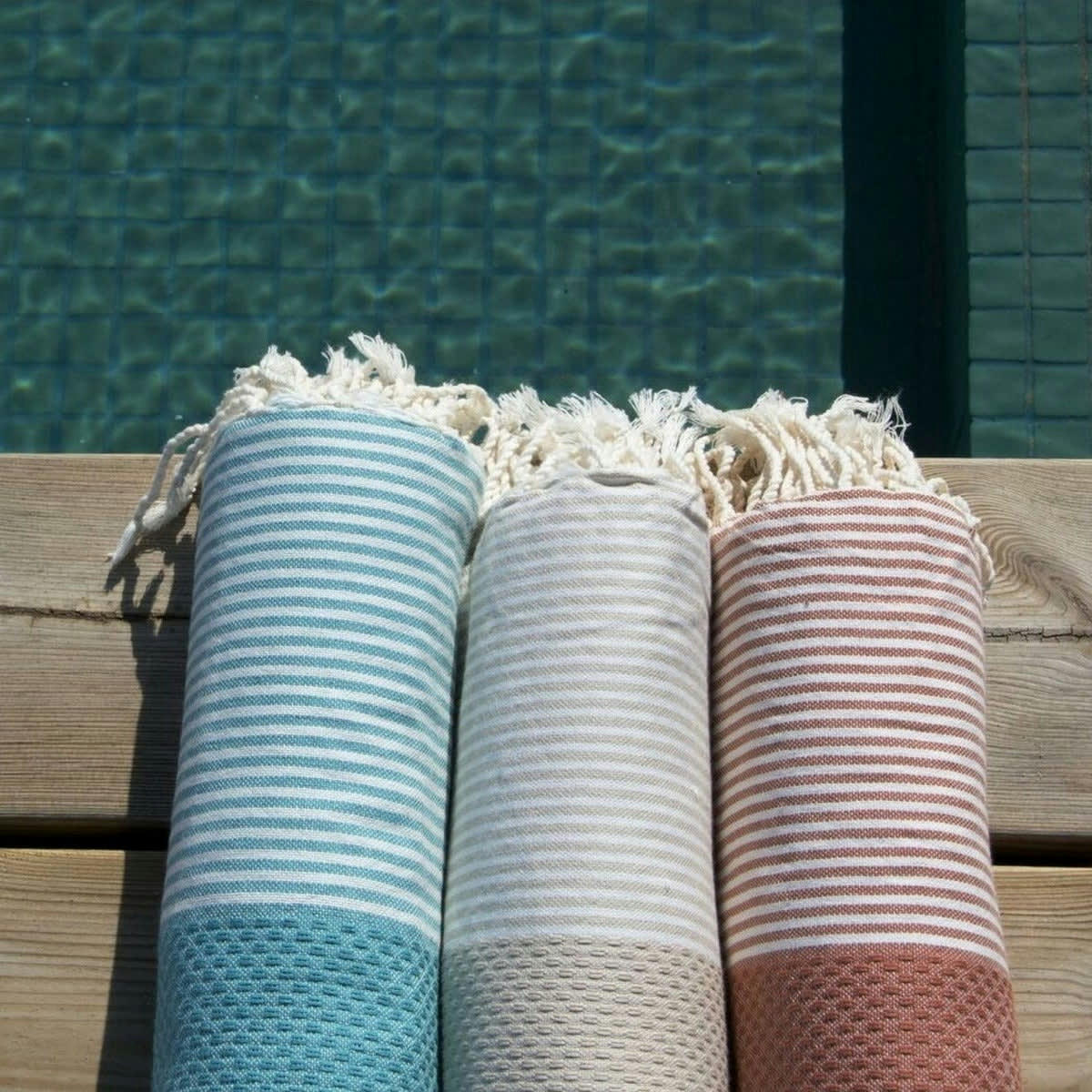 IBIZA - Fouta coton  100x200 vert canard