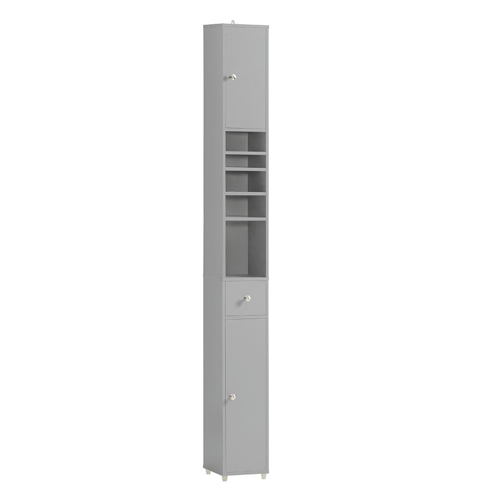 - Meuble colonne effet bois gris