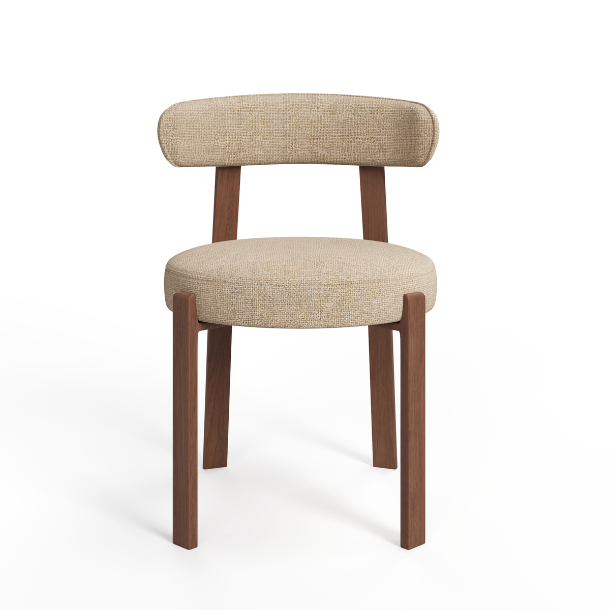 Sia Home - Eetkamerstoel JUNA - Chenille fluweel - Mol - 51.0 CENTIMETERScm