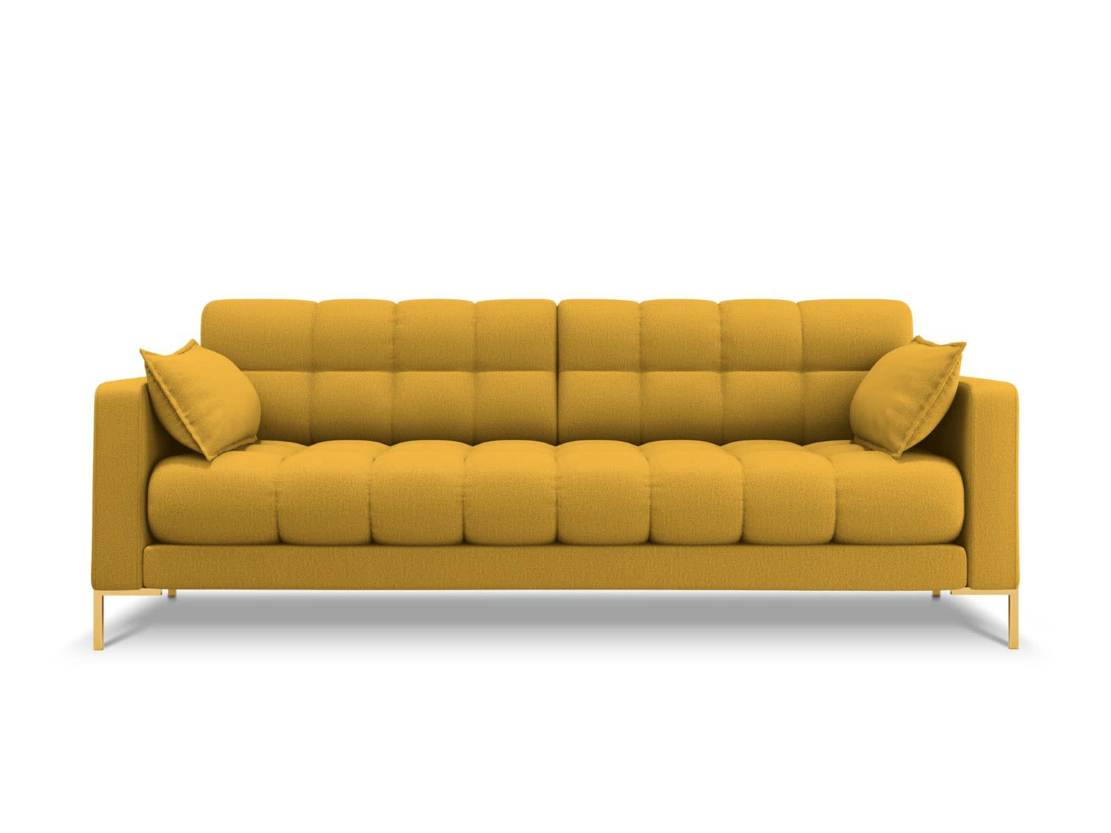 MAMAIA - Canapé 3 places en tissu structurel jaune