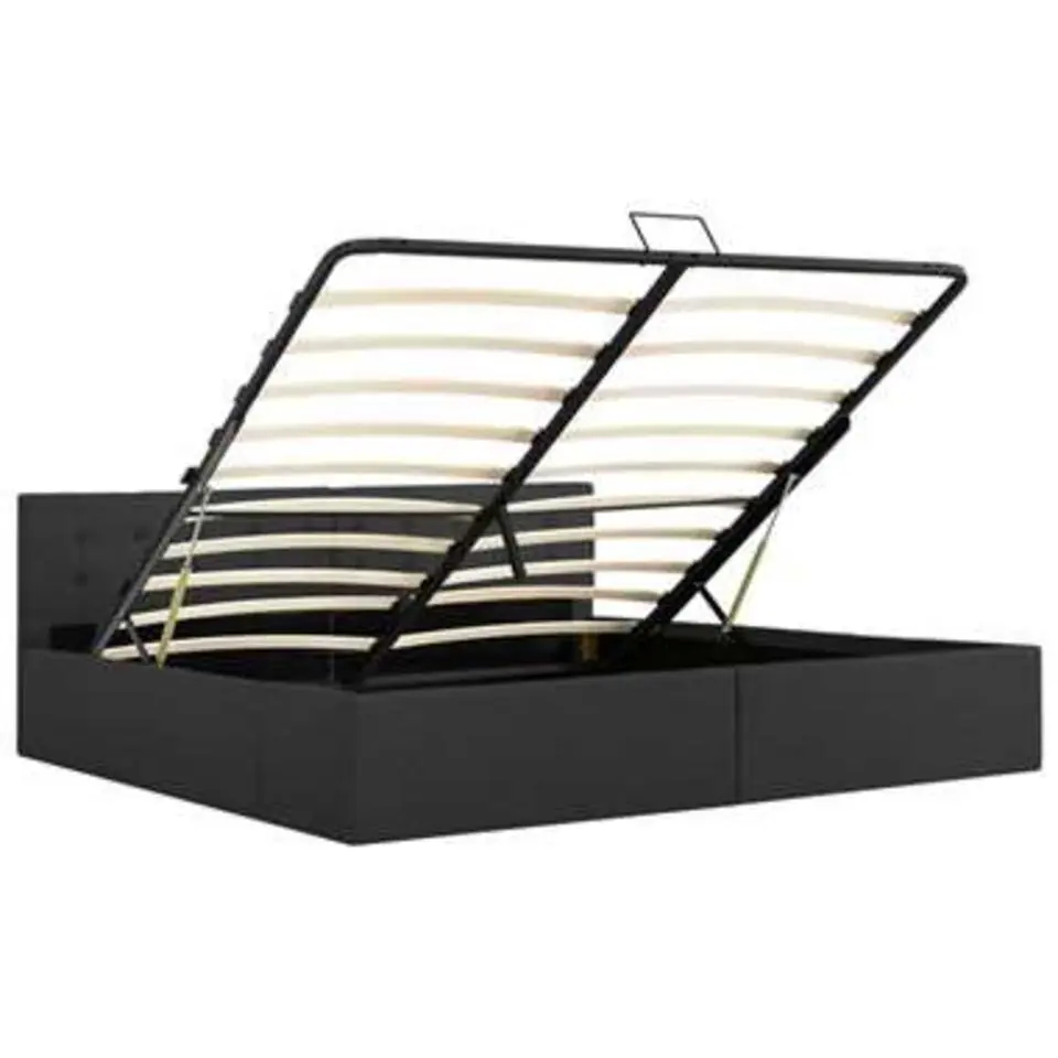 vidaXL - Bed met opbergruimte - Hydraulische- Donkergrijs - Stof - 180x200 cm