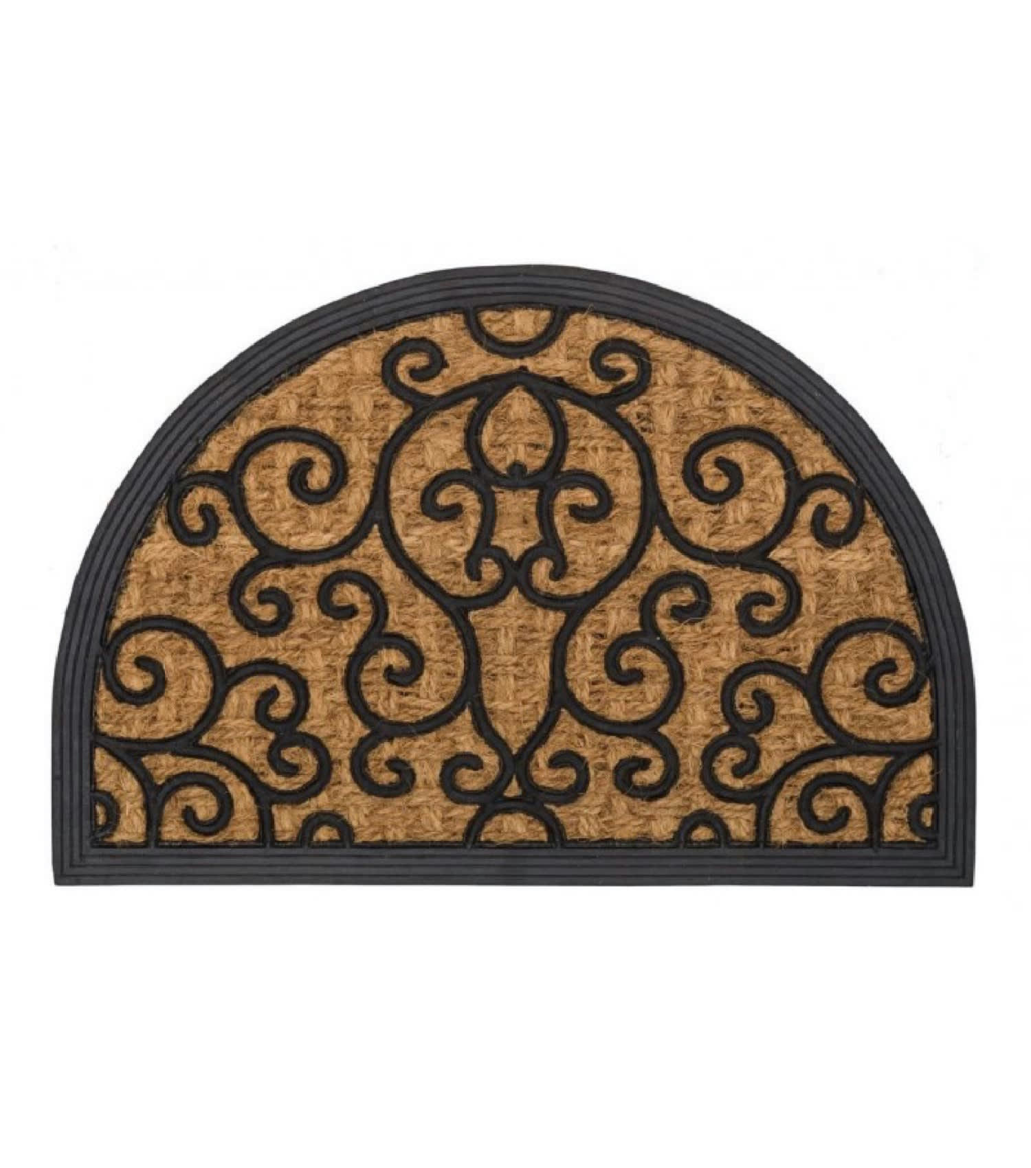 DEMI LUNE - Paillasson en caoutchouc et coco 40x59,5