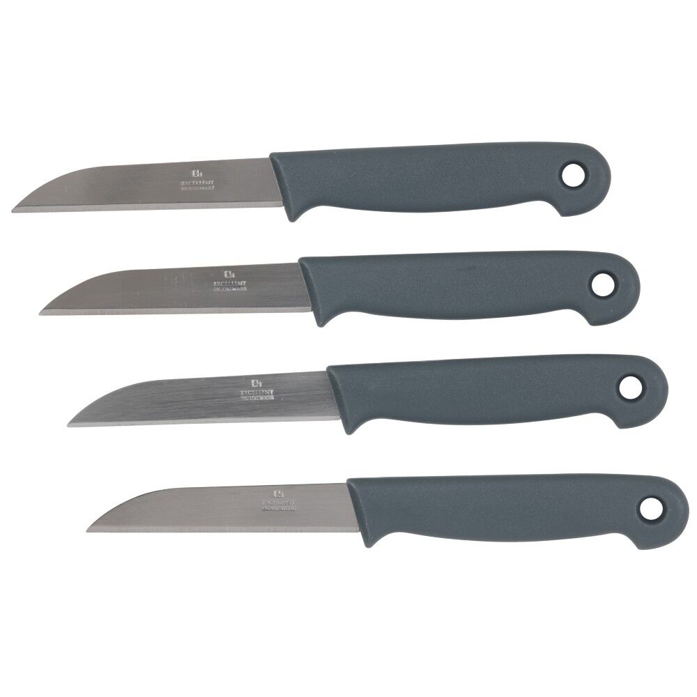 éplucheur 4pcs en acier   plastique noir/blanc/gris/rouge