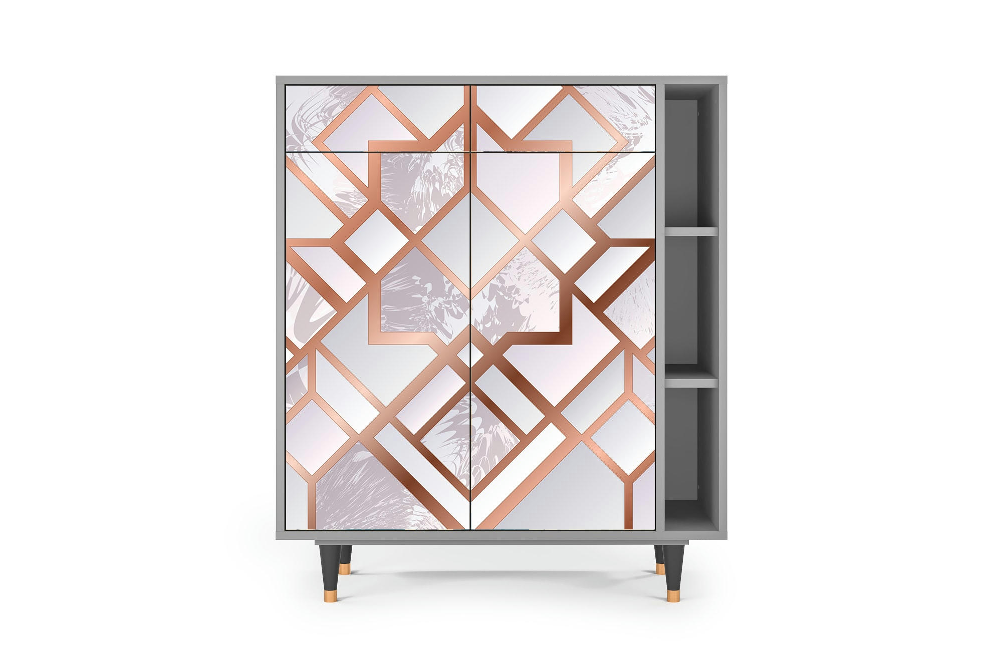 PASTEL FAIRYTALE - Buffet  rose clair 2 tiroirs et 2 portes L 94 cm