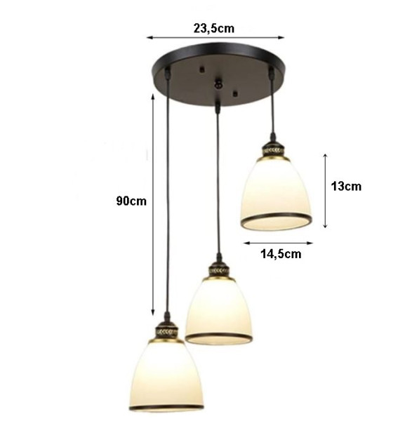 Lampa sufitowa szklana klosz m