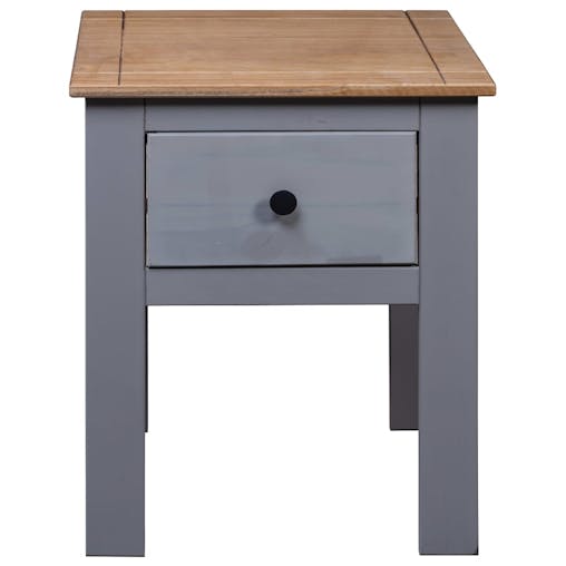 NNEVL Bedside Cabinet Grey 46x40x57 cm Pine Panama Range