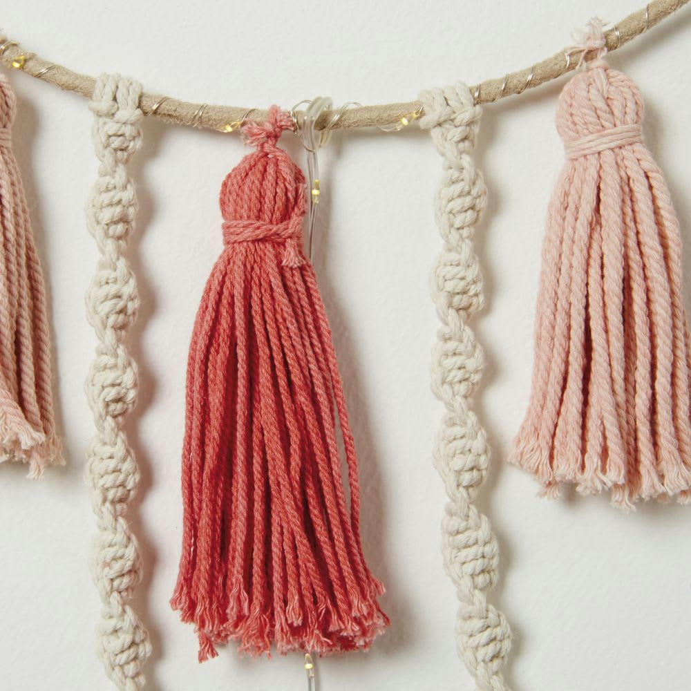 SWEET RAINBOW - Déco lumineuse attrape-rêves en coton et corde