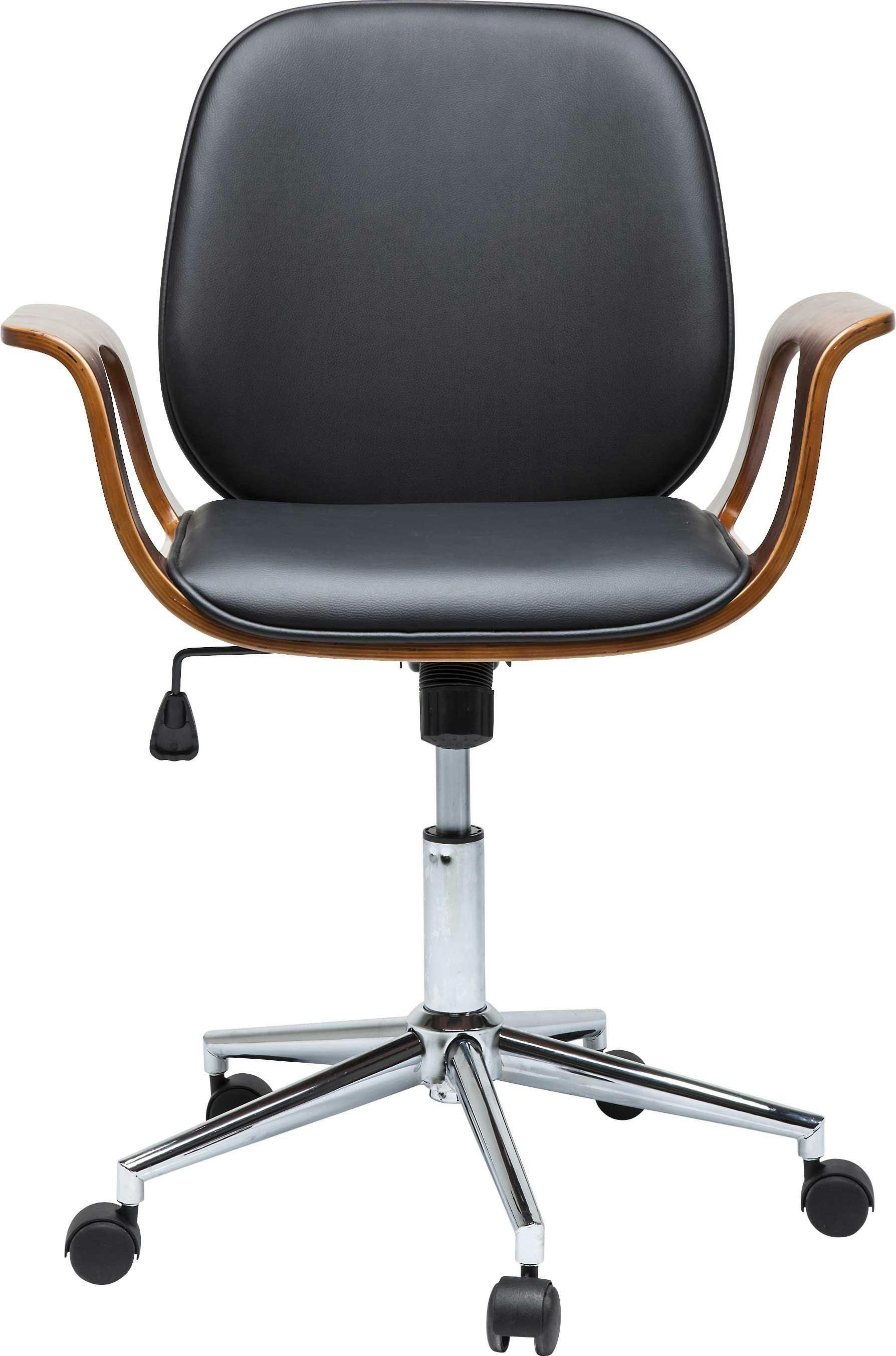 PATRON - Chaise de bureau pivotante réglable à roulettes noire