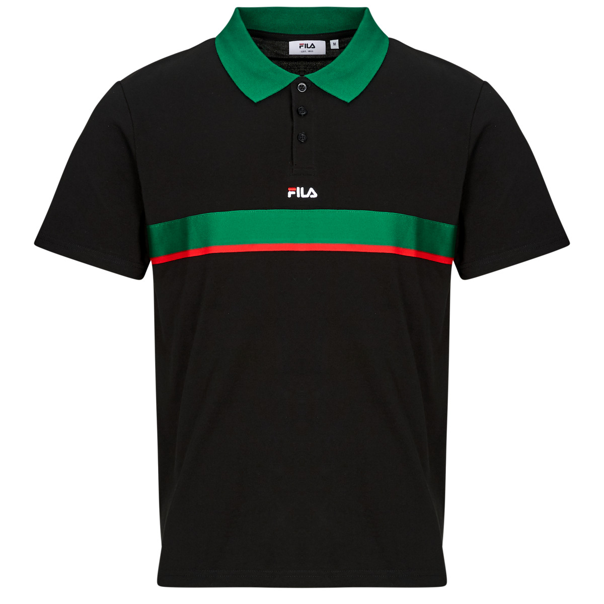 Fila - SAGANO RELAXED TAPED POLO SHIRT - Black / Green