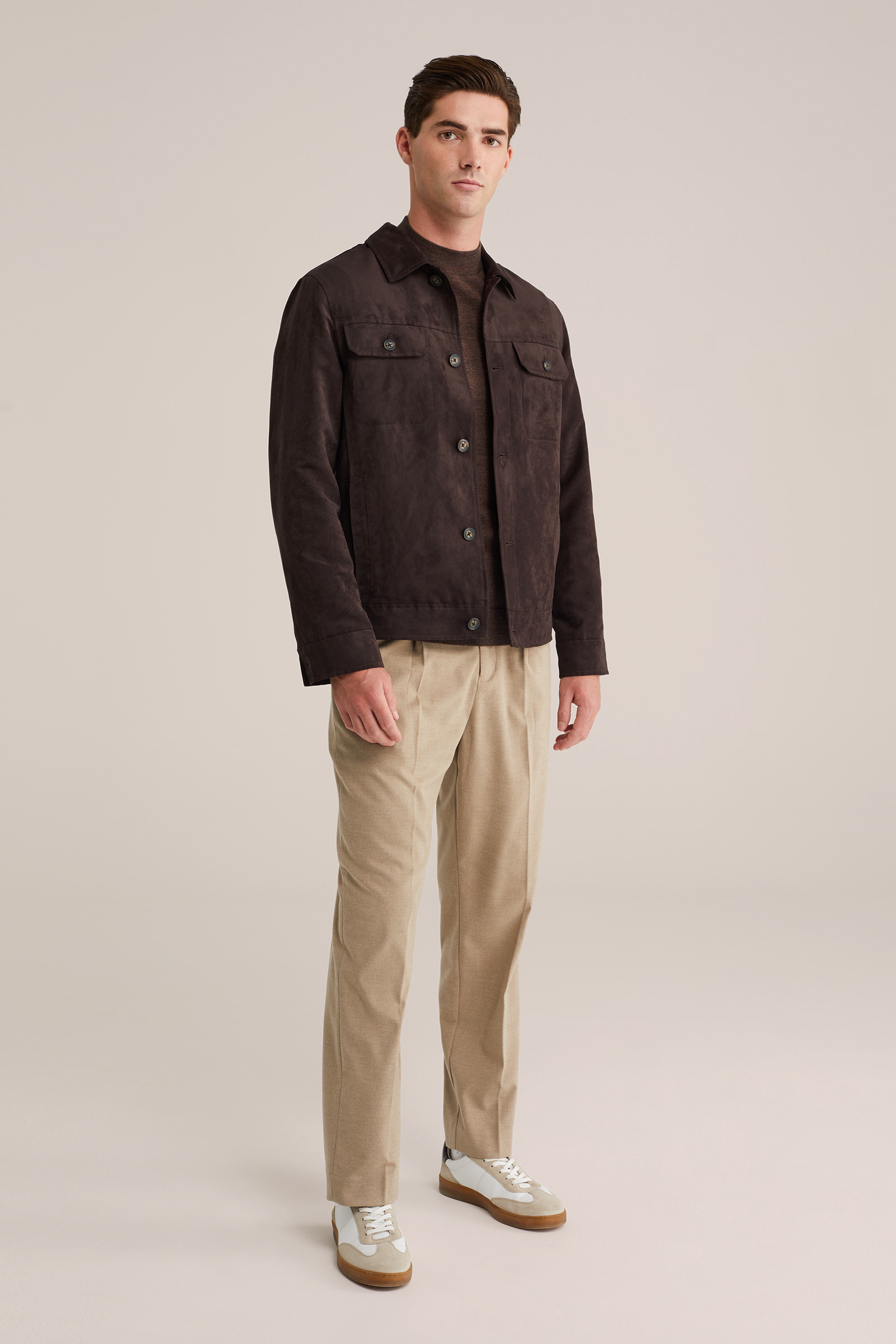 Heren slim fit trui van merinowol