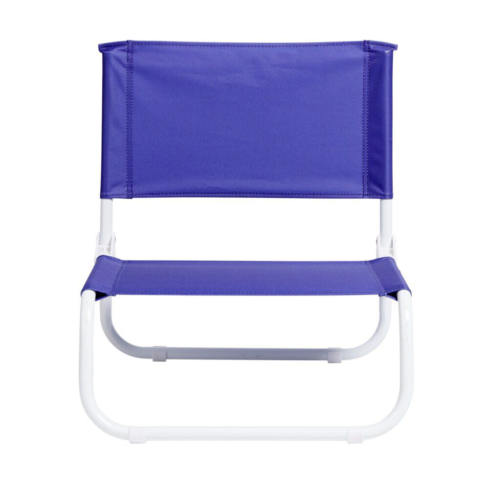 Chaise de plage acier et textilène bleu 44x42xH48cm