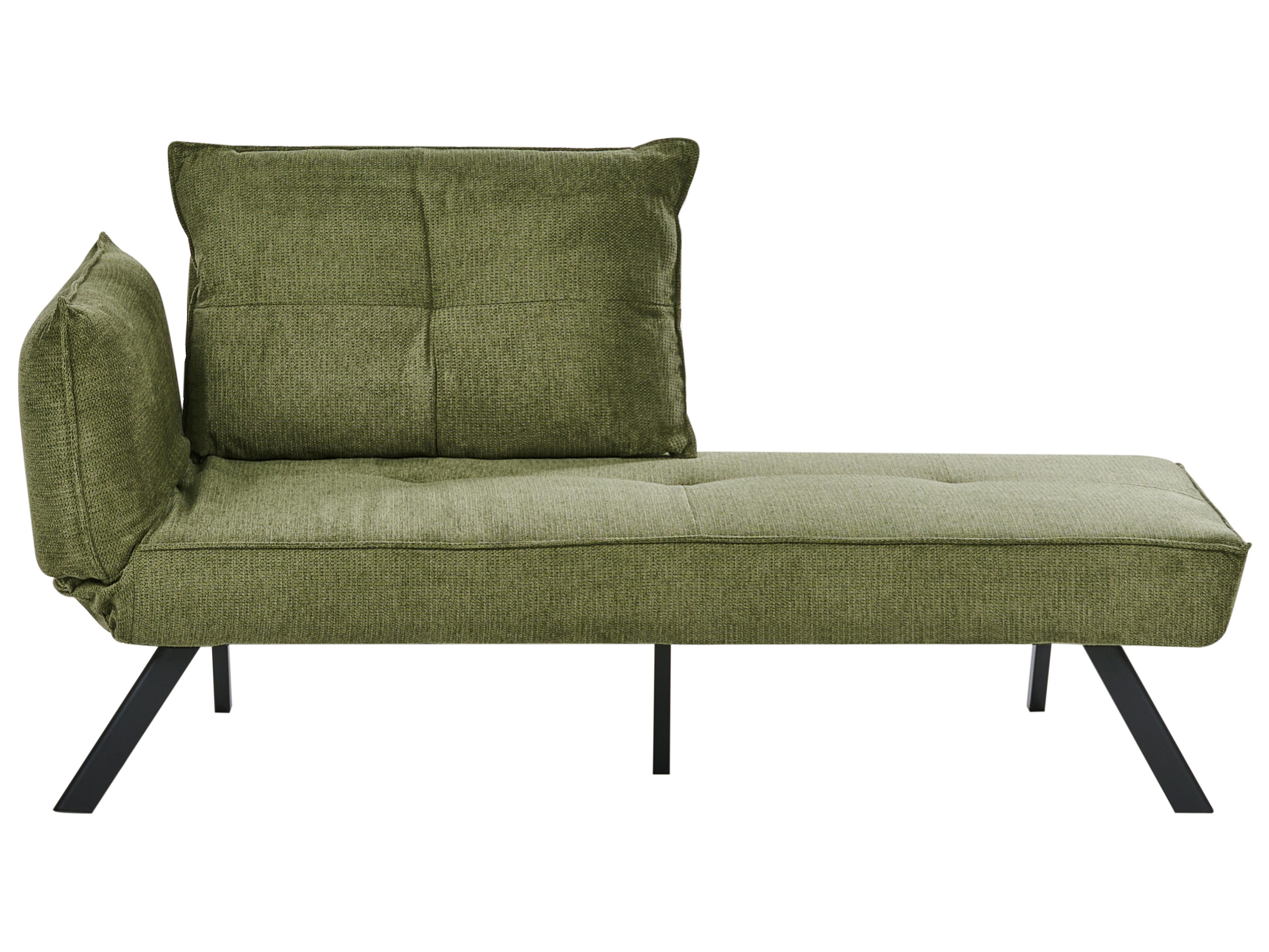 Left-Hand Chaise Longue ROCAMADOUR Fabric Green