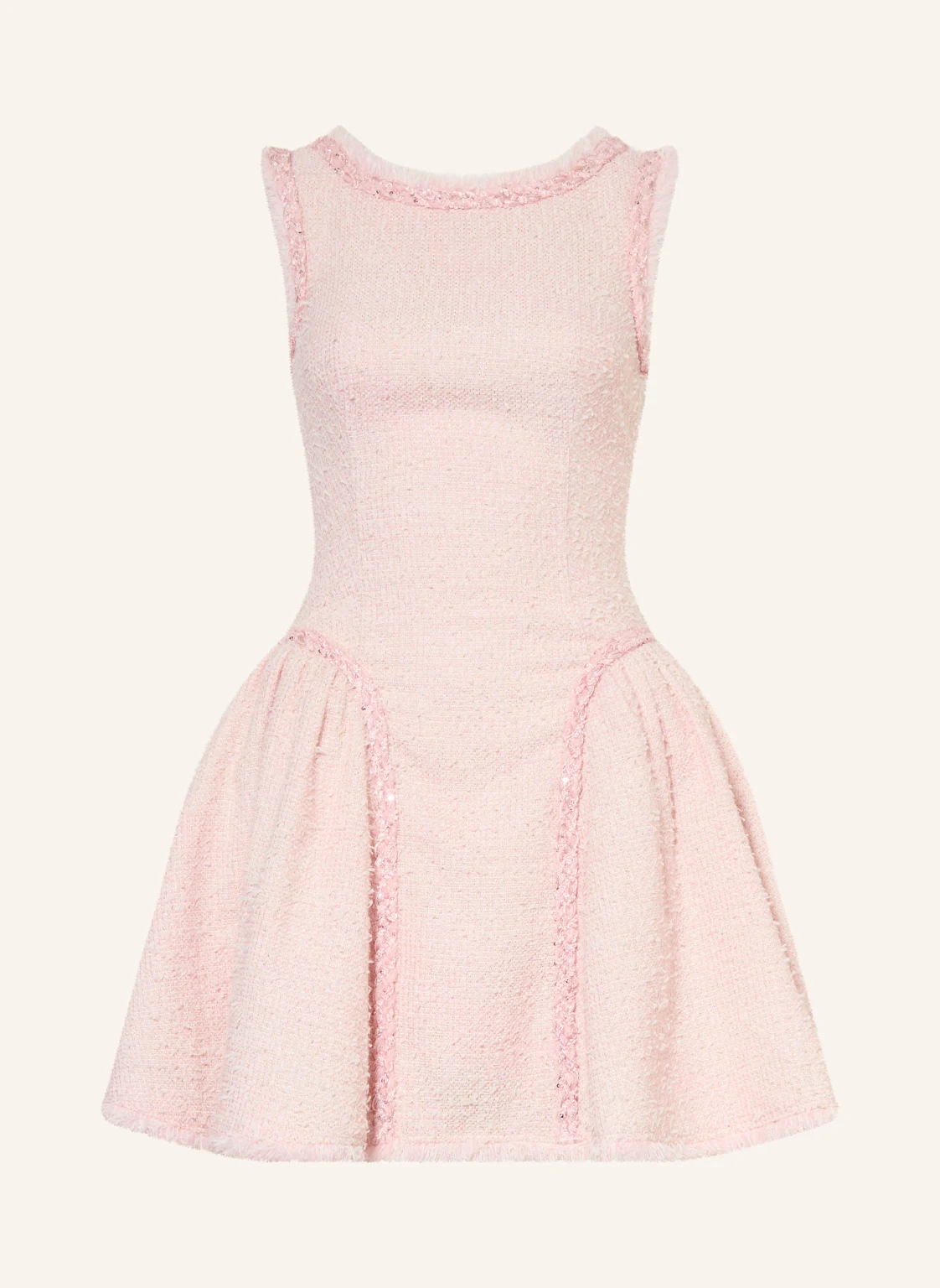 self-portrait Bouclé-Kleid mit Glitzergarn und Pailletten