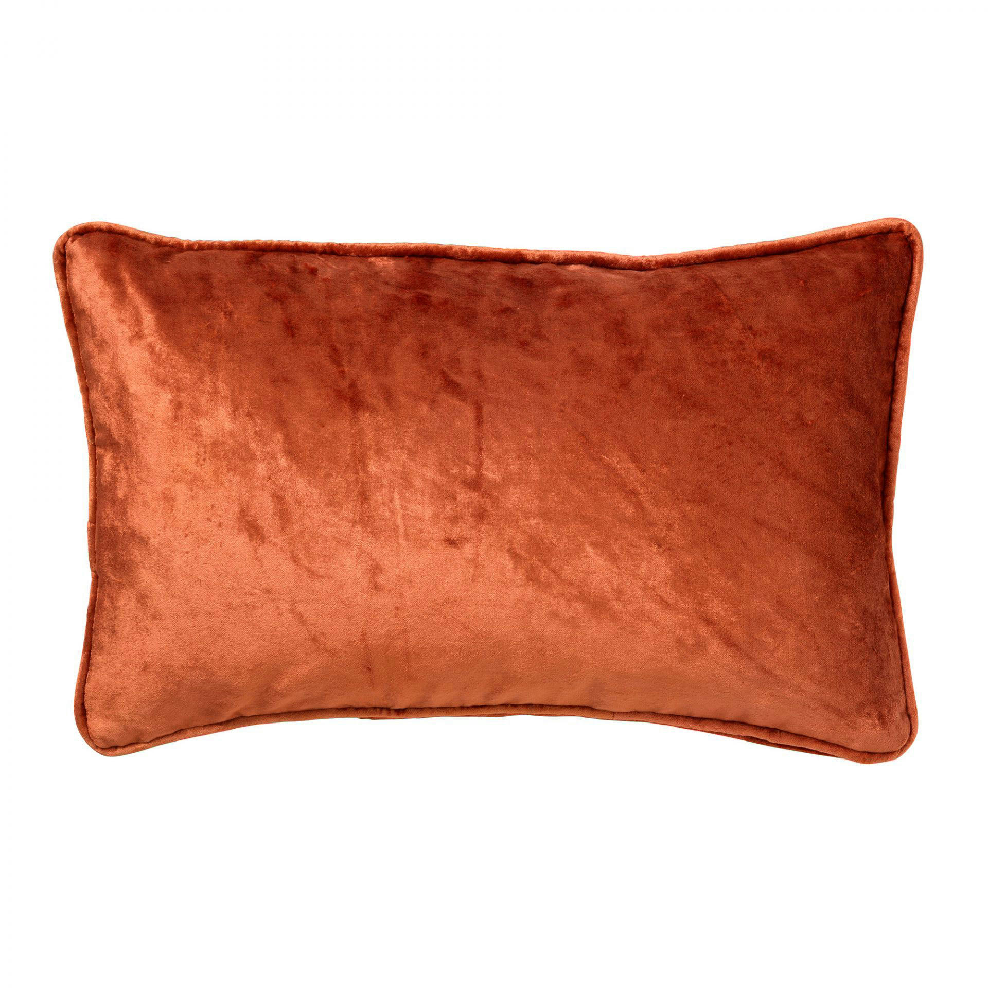 - Coussin orange en velours 30x50 cm uni