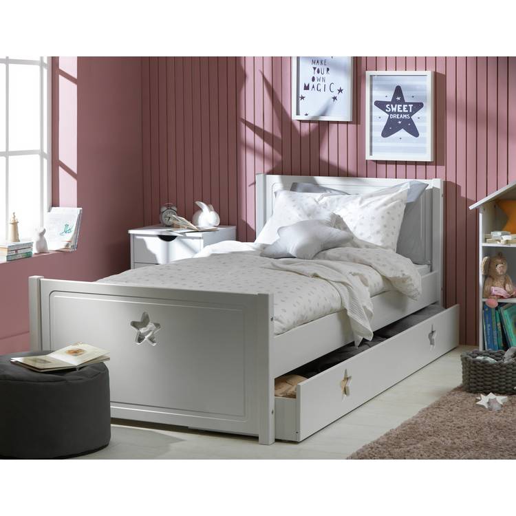 Habitat Stars Single Bed and Kids Mattress - White
