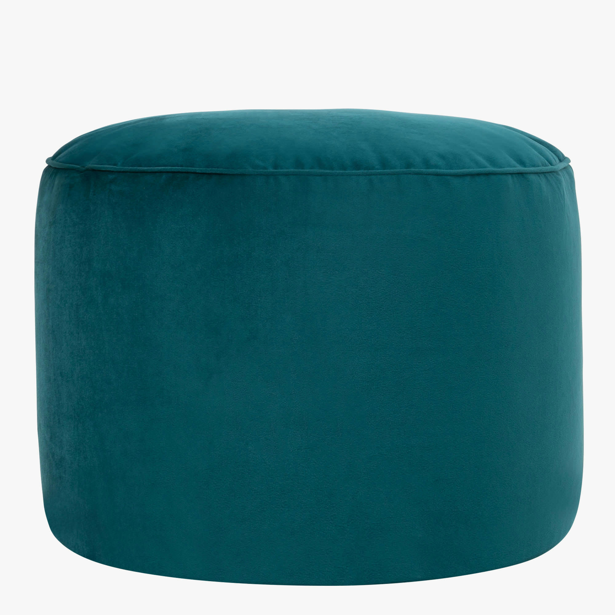 - Pouf velours bleu canard