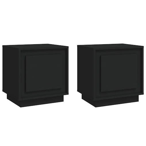 NNEVL Bedside Cabinets 2 pcs Black 44x35x45 cm Engineered Wood