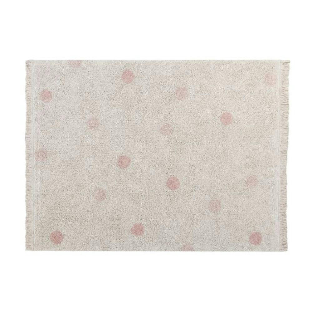 HIPPY - Tapis coton lavable dots nude 120x160cm