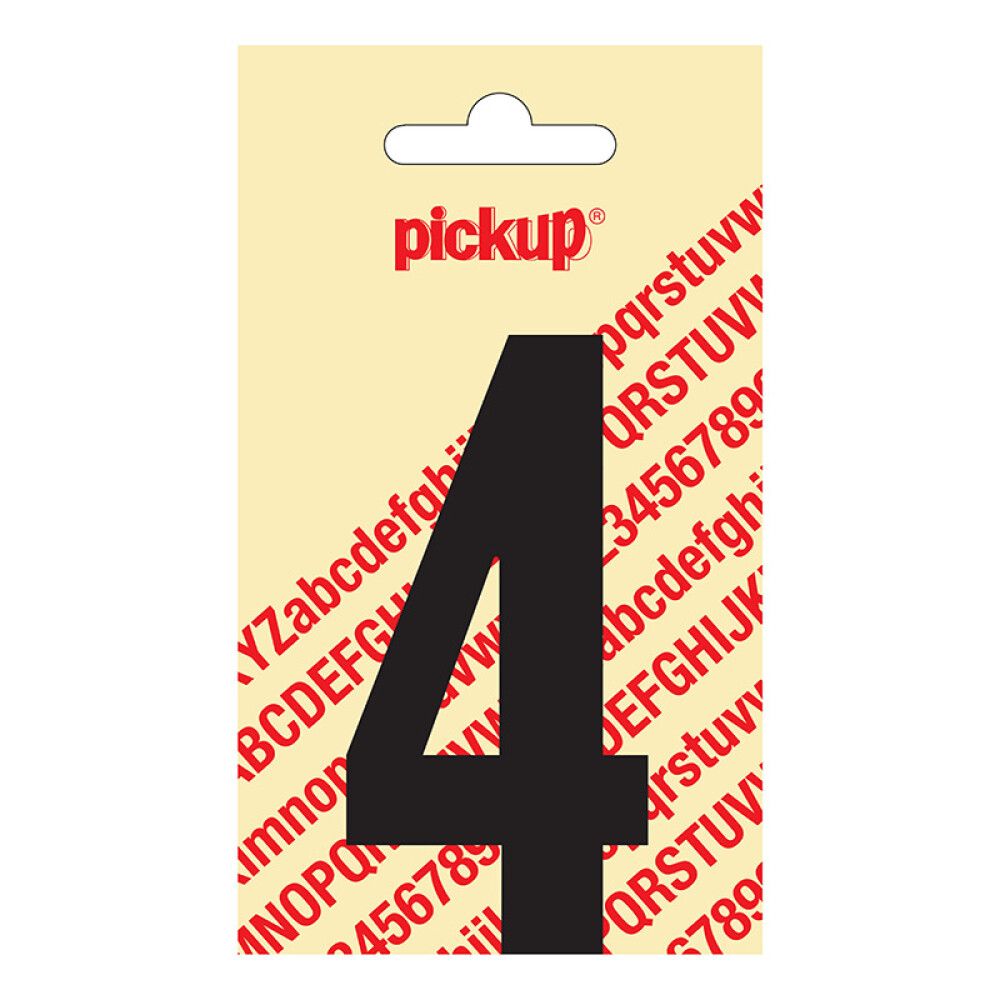 NUMMER PICKUP NOBEL 4 SVART 90 MM SELVKLEBENDE