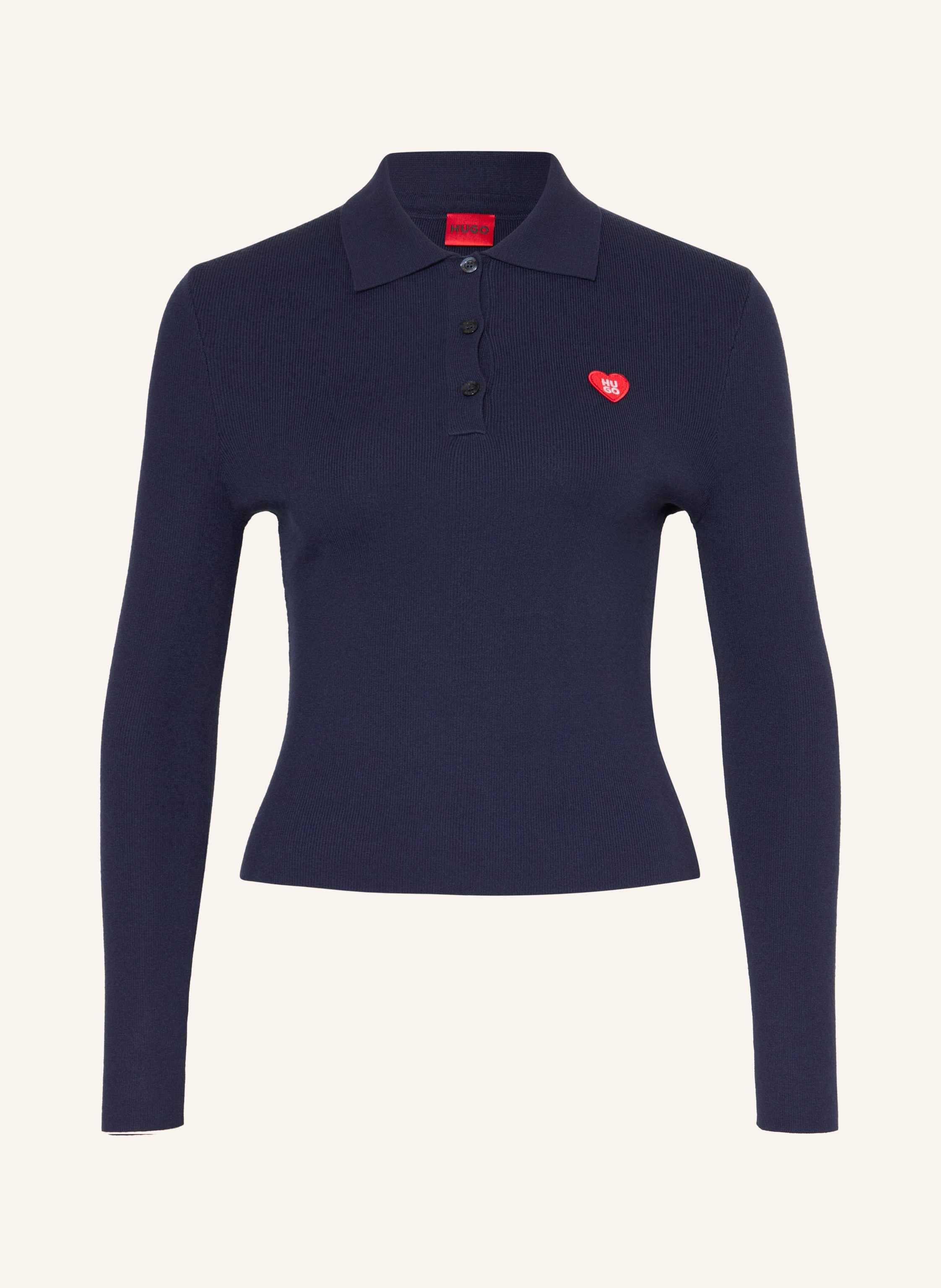 HUGO Strick-Poloshirt SAREPLINNY