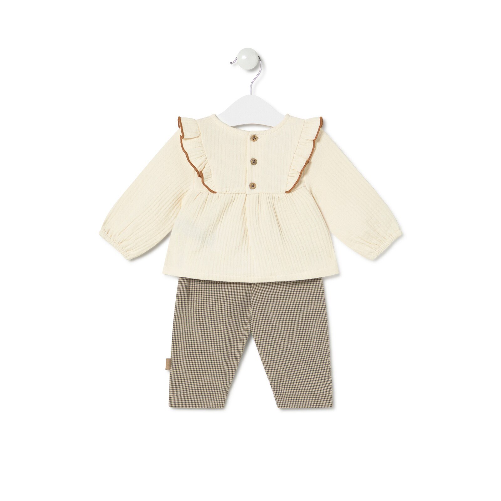 Conjunto de niña Brown crudo