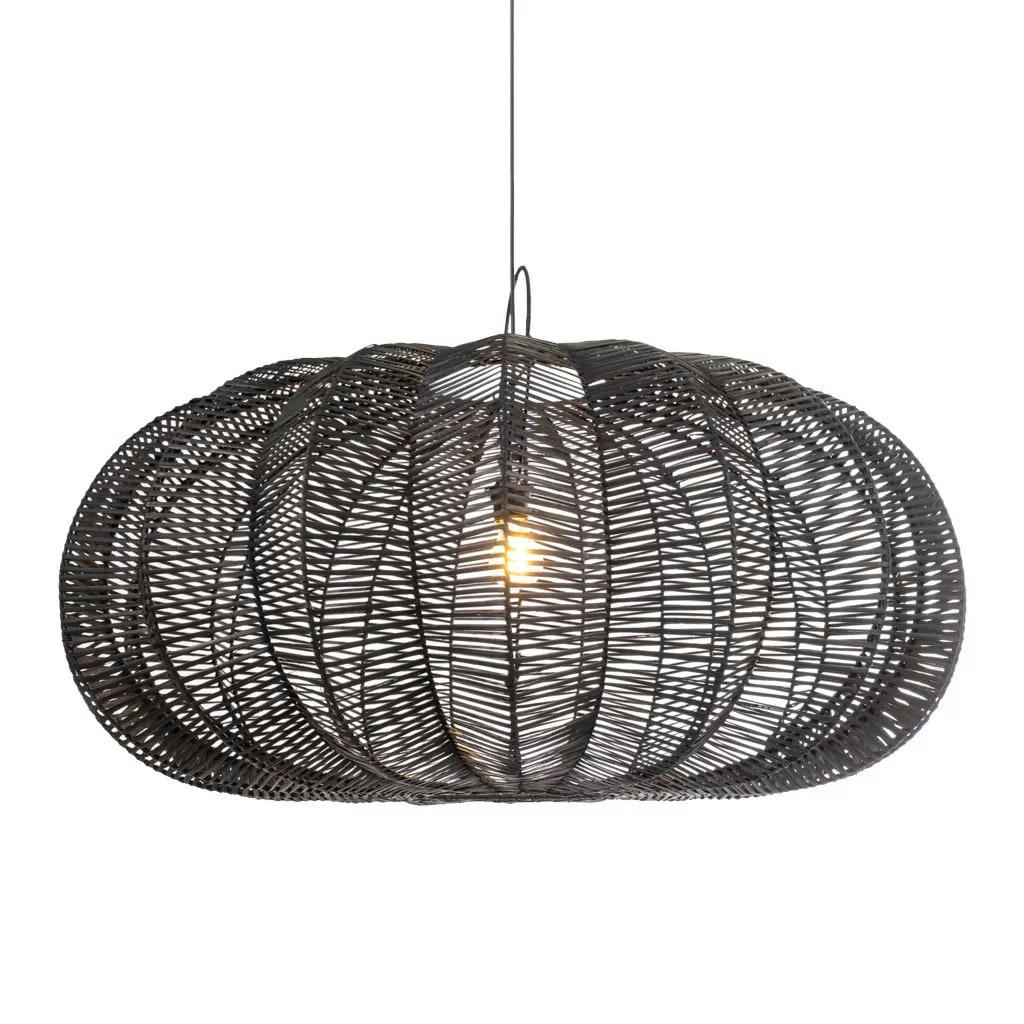 - Suspension en rotin noir forme fruit