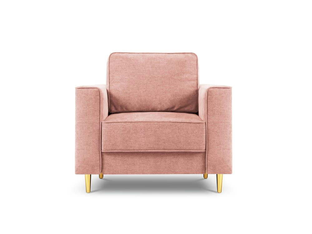 DUNAS - Fauteuil en tissu structuré rose