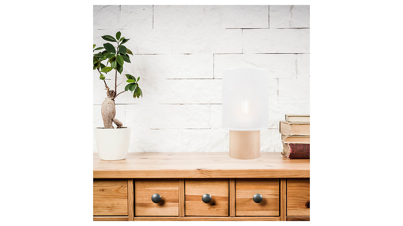 Lampa stołowa Ari Table tkaninowa biała