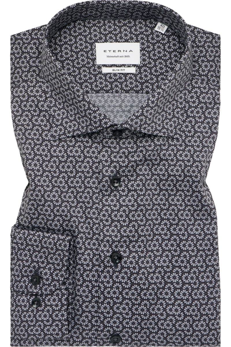 ETERNA Slim Fit Hemd anthrazit, Bedruckt