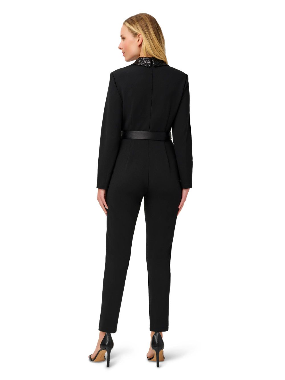 Adrianna Papell Knit Crepe Tuxedo Jumpsuit