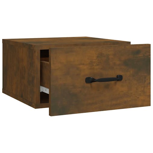NNEVL Wall-mounted Bedside Cabinets 2 pcs Smoked Oak 35x35x20 cm
