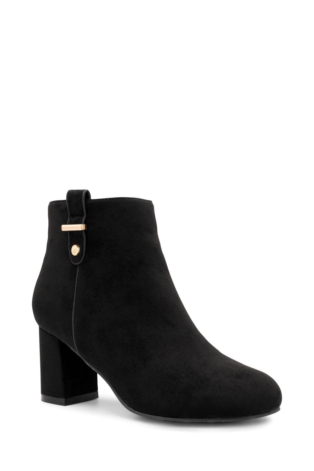 Paradox London Billie' Micro Suede Wide Fit Mid Block Heel Ankle Boot