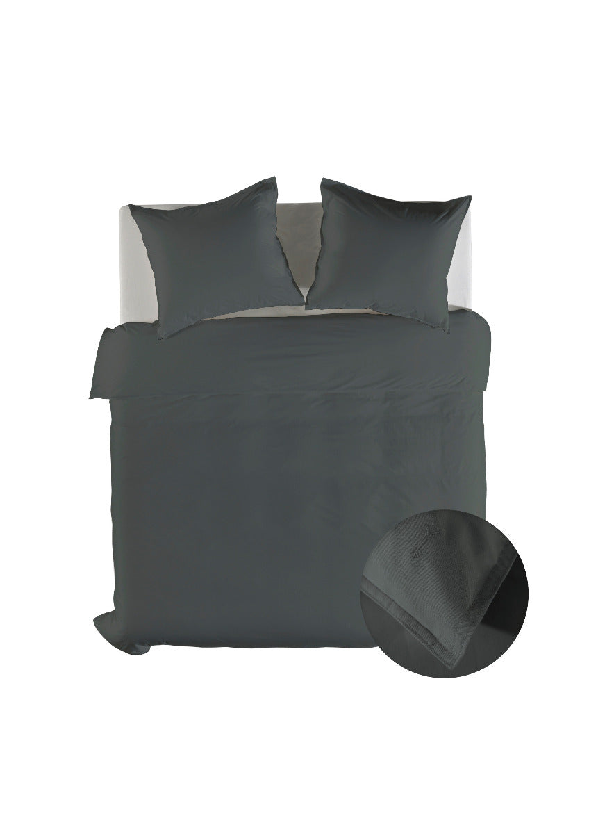 Yellow Dekbedovertrek Twill Katoen Suites Zermatt - beluga grey