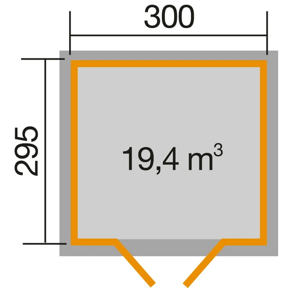 Gartenhaus »122 Gr.5«, Holz, BxHxT: 380 x 245 x 295 cm (Außenmaße inkl. Dachüberstand)