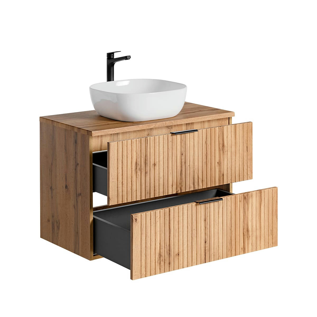 - Meuble simple vasque 80cm naturel