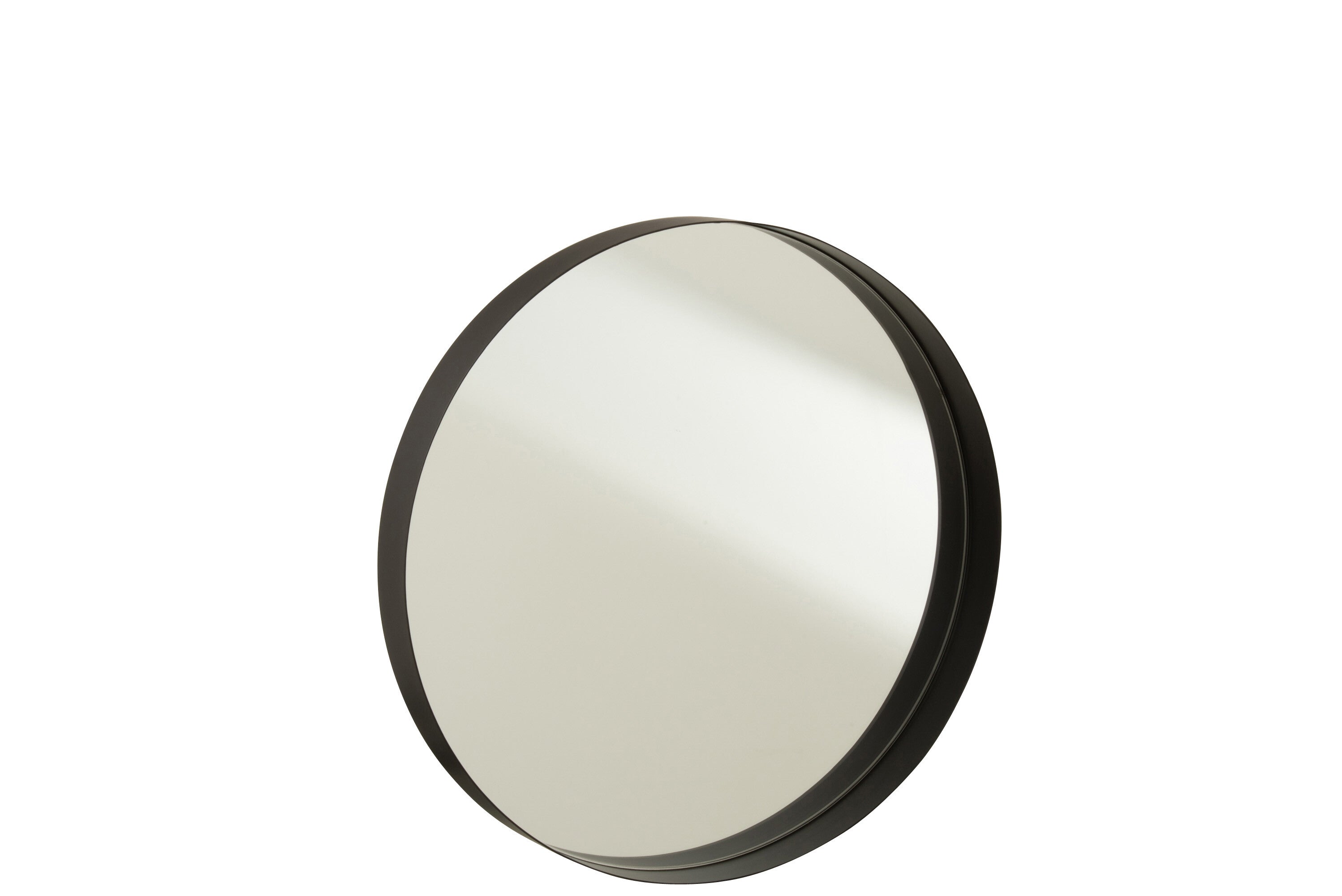 J-Line spiegel Rond Boord - metaal - zwart - medium - Ø 40 c