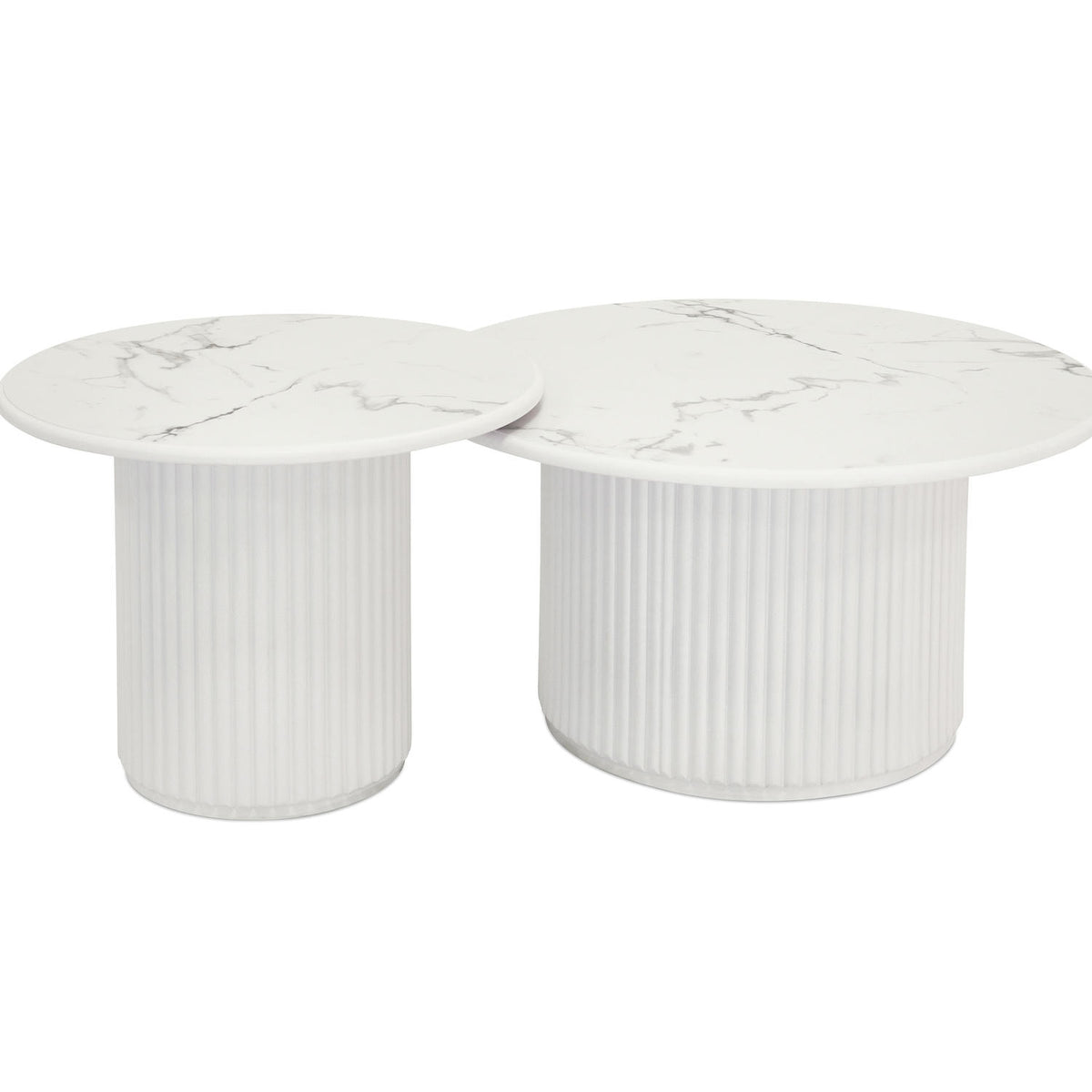 Furnhouse salontafel set Easy - Wit - Ø 60/80 cm