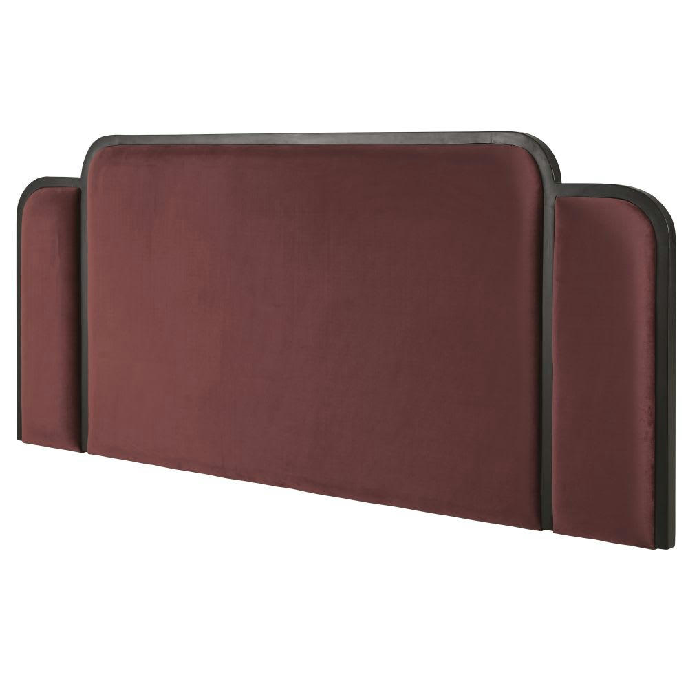 Earer - Tête de lit en bois et tissu couleur brique 225x100