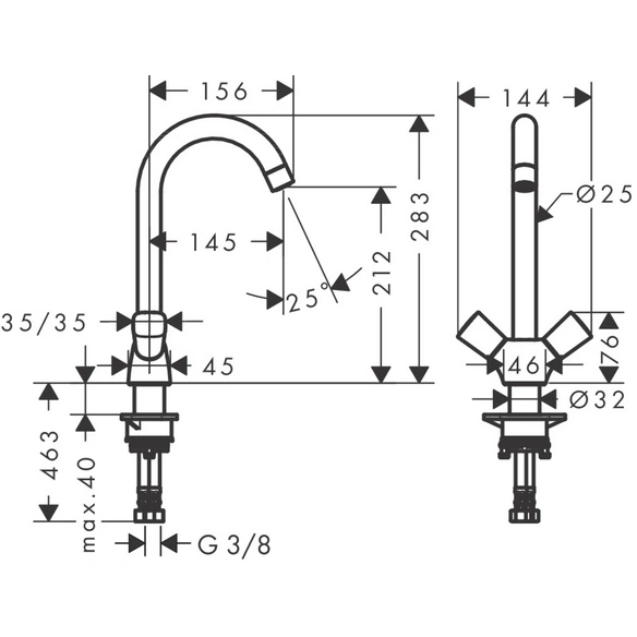 Armatur, »Logis M31«, Metall, Ausladung 145 mm, chromfarben
