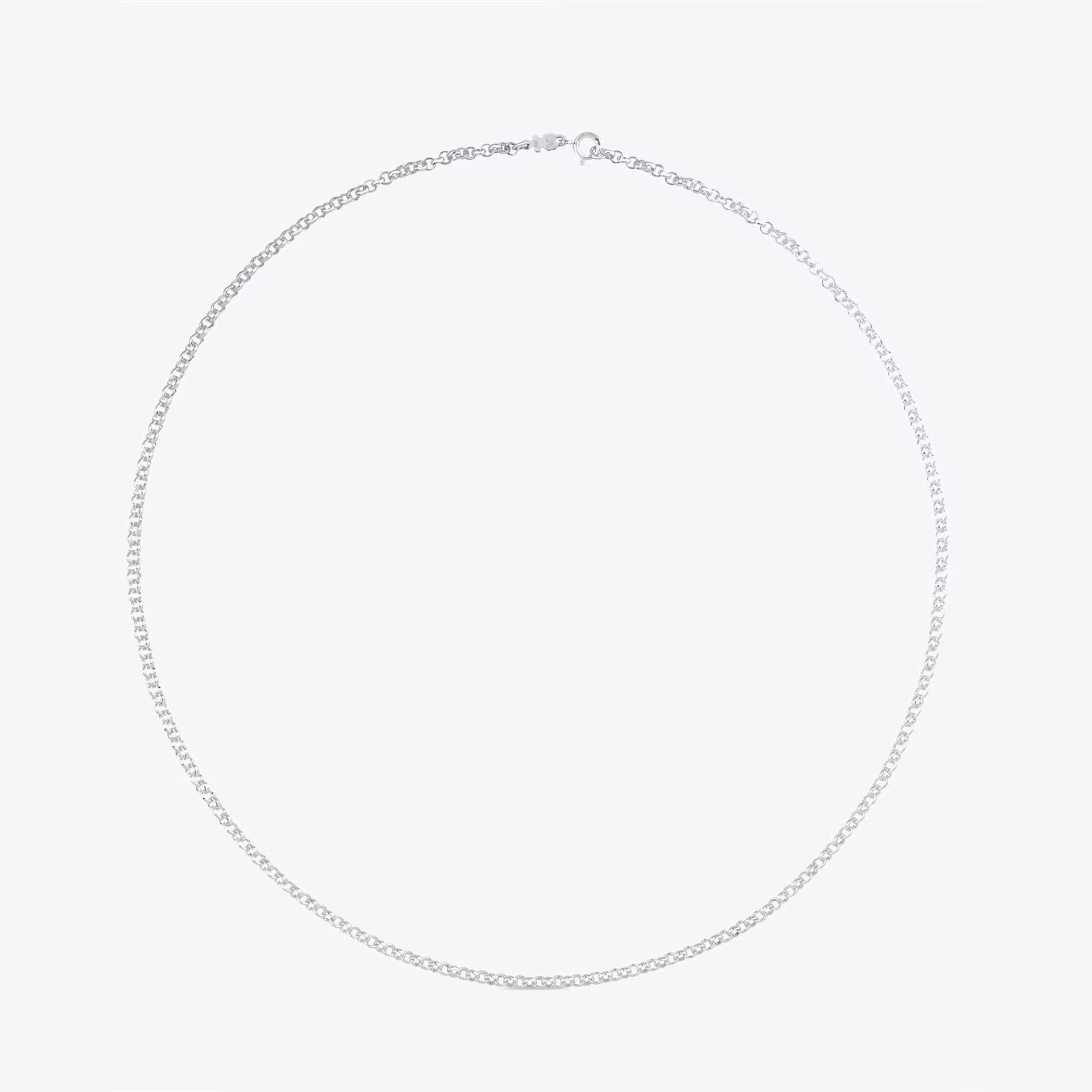 Gargantilla gruesa de plata con anillas, 60 cm Chain