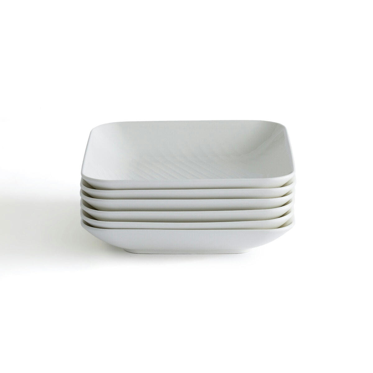Lot de 6 assiettes creuses en porcelaine, Veldi