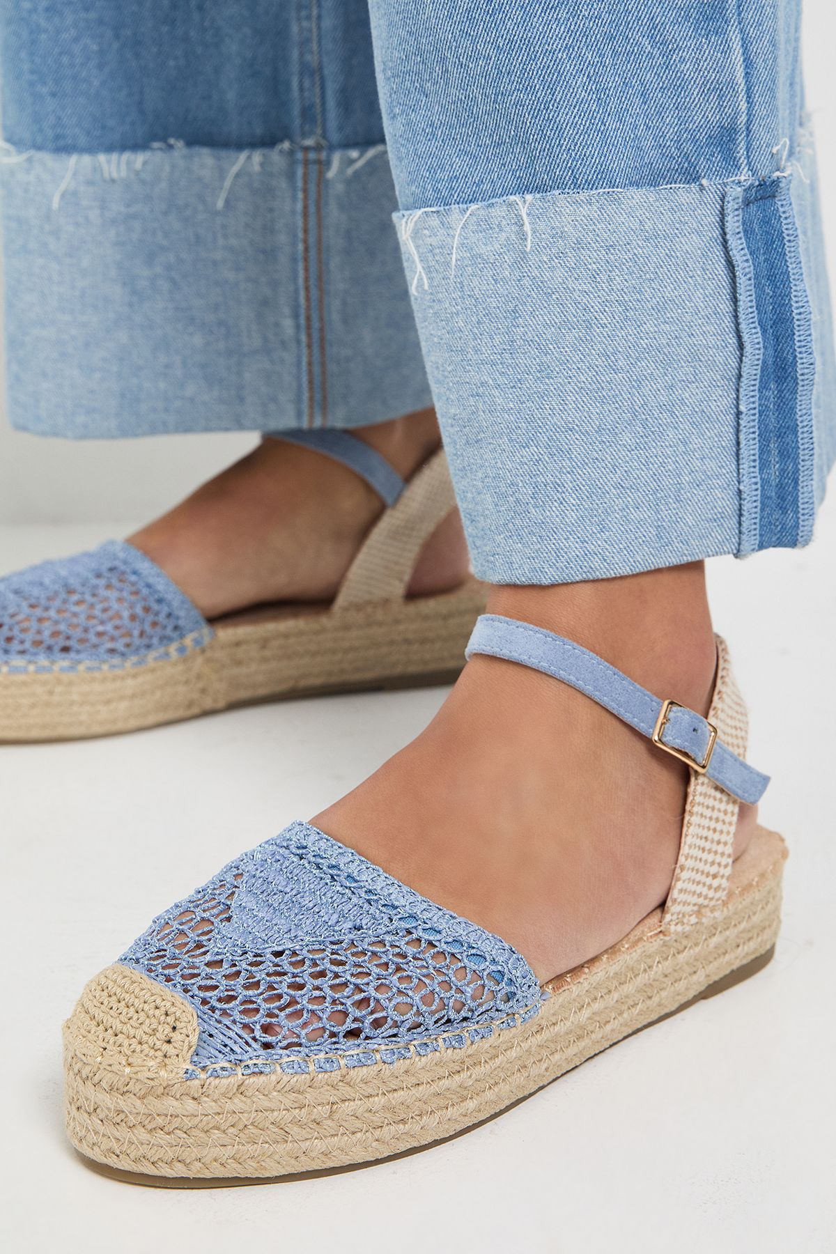 Oasis Sidnie Crochet Detail Woven Espadrille Sandals