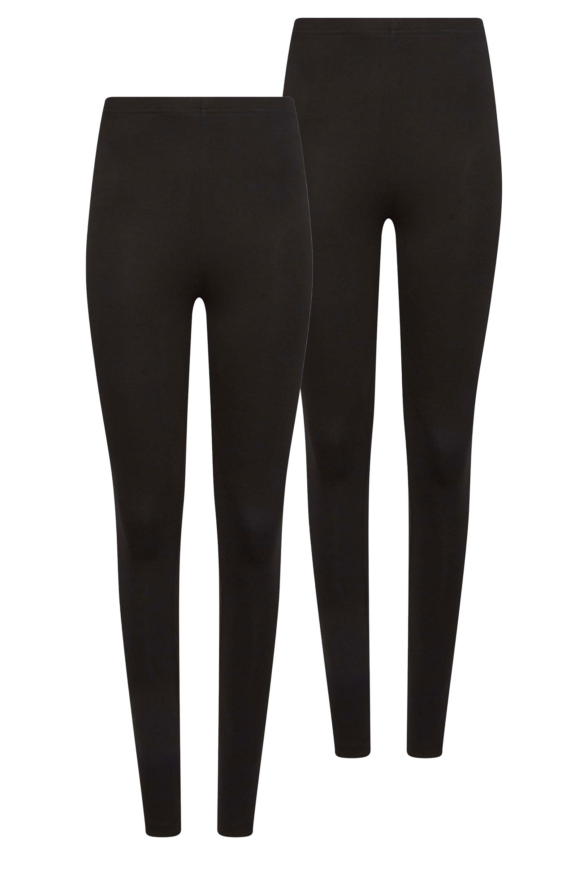 M&Co Women's 2 PACK Stretch Cotton Leggings