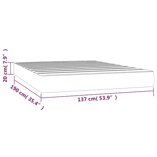 NNEVL Pocket Spring Bed Mattress Dark Grey 137x190x20 cm Full Fabric