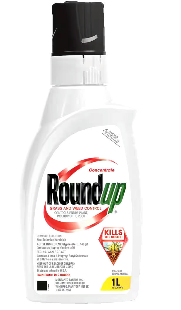 RoundUp Non-Selective Herbicide Grass & Weed Control Killer Concentrate, 1-L