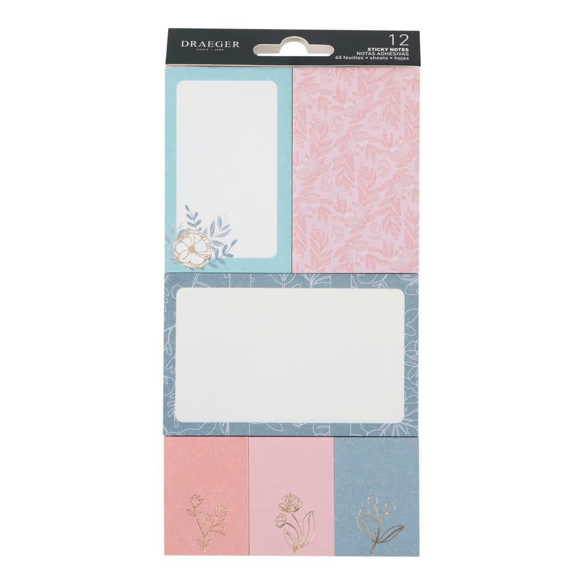 - 12 Blocs De Sticky Notes - Pastel, Floral